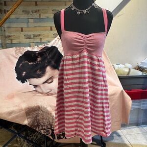 PINK Victoria's Secret Pink and White Striped Tank Dress